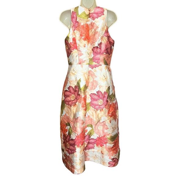 Kay Unger LIBERTY TEA LENGTH DRESS in Coral Reef/Multi NWOT Size 4 - Picture 7 of 9